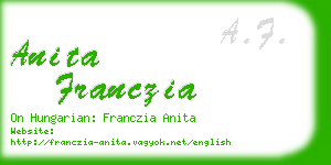 anita franczia business card